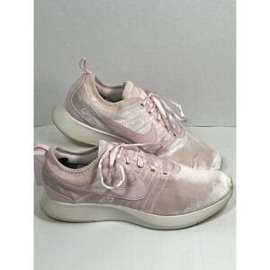 Nike Girl's Dualtone Racer Pink White Sz 7Y Running Shoe Girly‎ Barbie Core EUC